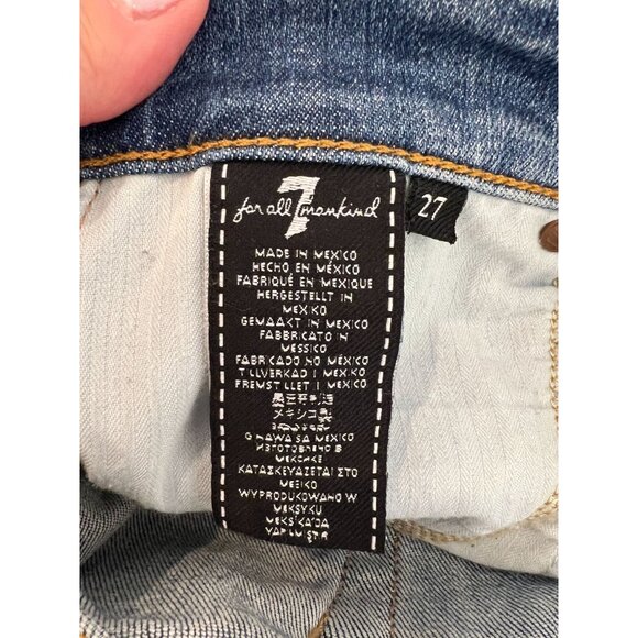 7 for all Mankind Ankle Skinny white Racing Stripe on sides - Size 27 - Picture 6 of 12